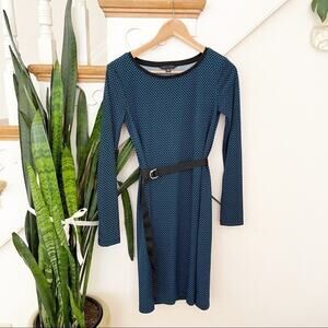 TOMMY HILFIGER blue black patterned mini dress XS